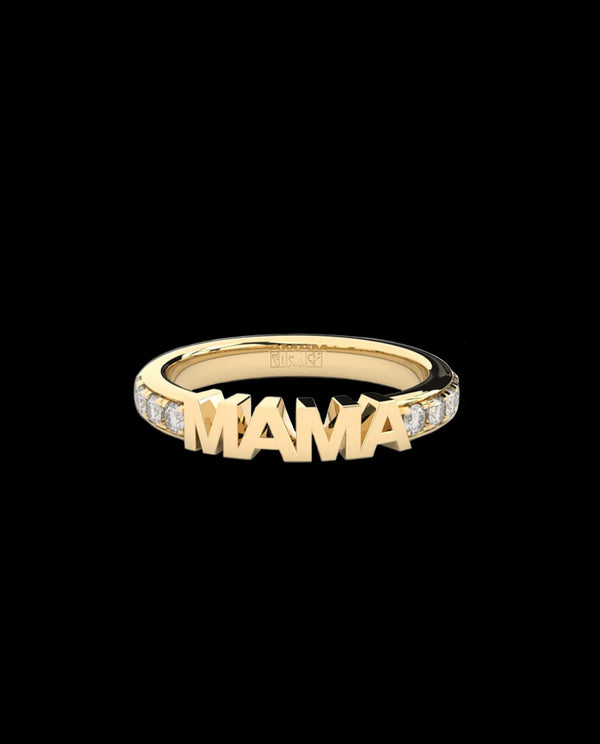 Auksinis žiedas su laboratorijoje augintais deimantais "Mama Luxury Eternity Ring"
