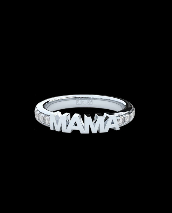 Auksinis žiedas su labaratorijoje augintais deimantais "Mama Luxury Eternity Ring"