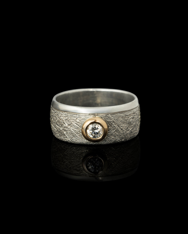 Sidabrinis žiedas su auksu ir cirkoniu