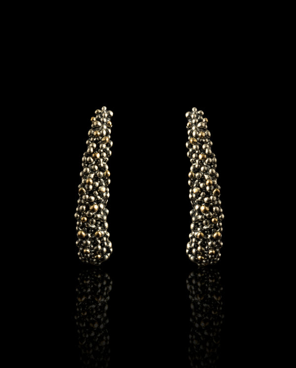Sidabriniai auskarai su auksu "Įspūdžiai po žvaigždėtos nakties"