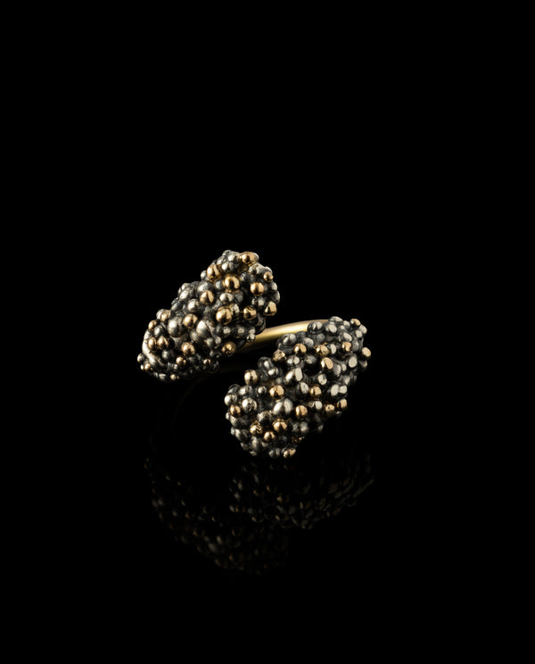 Sidabrinis žiedas su auksu "Įspūdžiai po žvaigždėtos nakties"