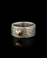 Sidabrinis žiedas su auksu "Širdele mano"