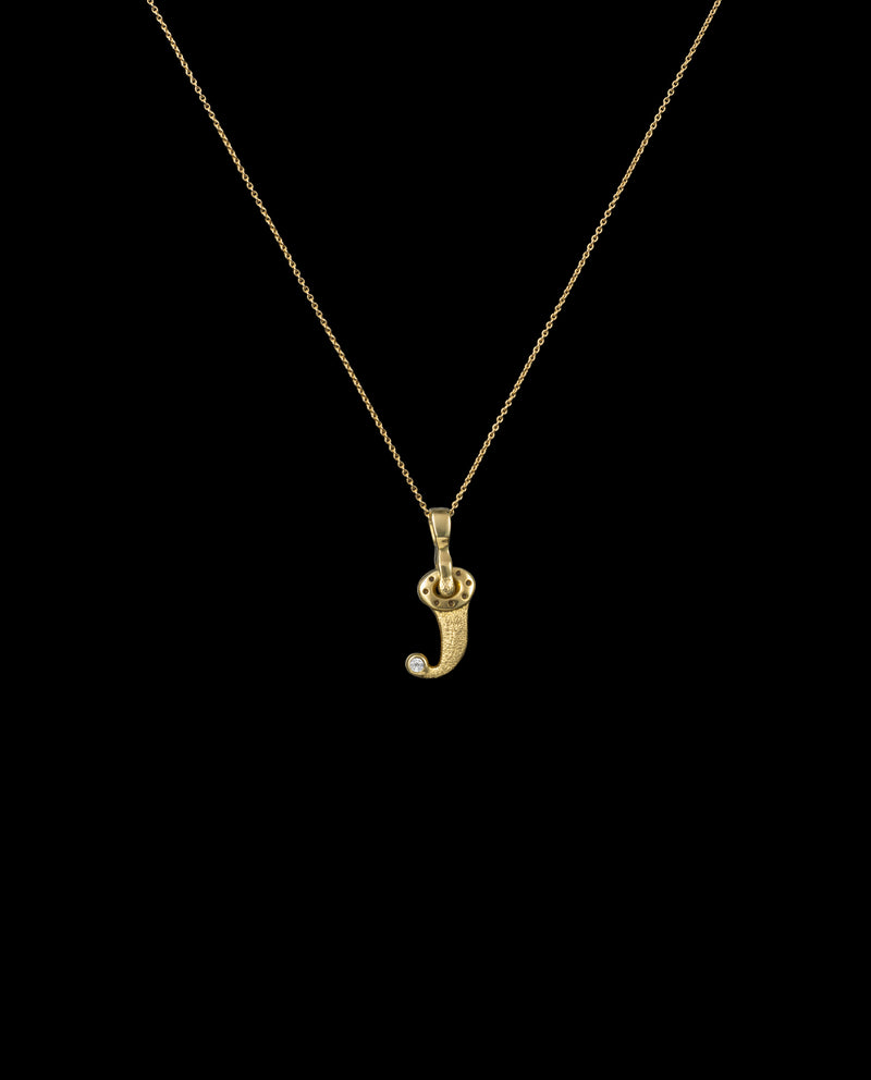 Auksinis pakabukas su deimantu "J"