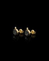 Auksiniai auskarai su kvarco drūza ir deimantais "Rock&Roll"