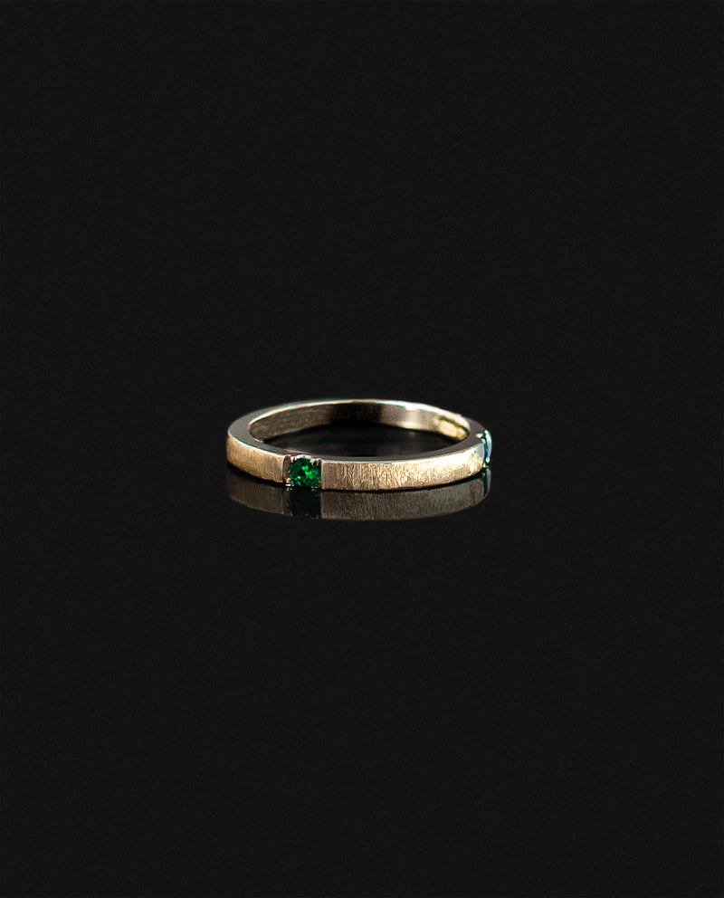Auksinis žiedas su smaragdais "Keturi"