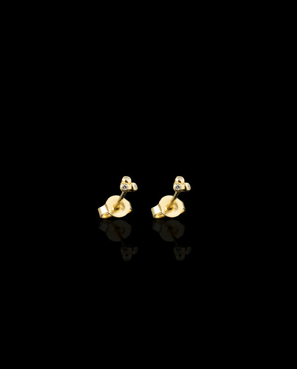 Auksiniai auskarai su deimantais "Dėkingumo laikysena"