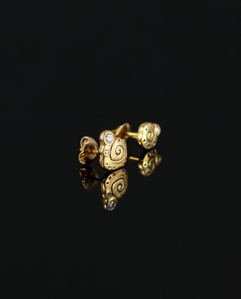 Auksiniai auskarai su deimantais "Flora"