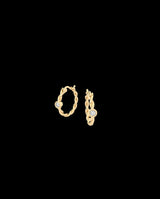 Auksiniai auskarai su laboratorijoje augintais deimantais "Becoming Twisted Hoop Earrings"