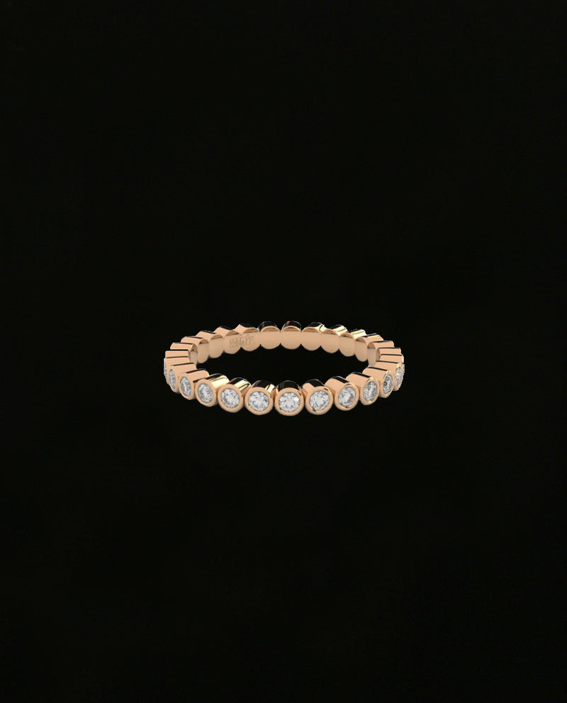 Auksinis žiedas su labaratorijoje augintais deimantais "Simplicity Bezel Ring"
