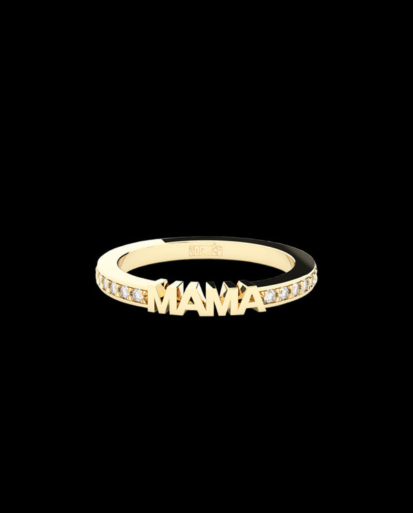 Auksinis žiedas su laboratorijoje augintais deimantais "Becoming Eternity Ring Mama"