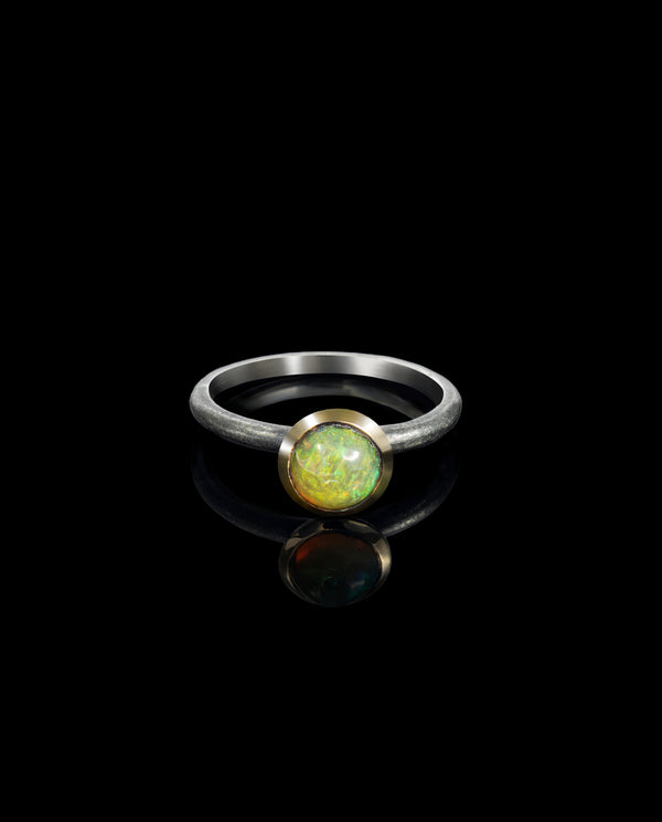 Sidabrinis žiedas su auksu ir opalu "Opalo uoga"