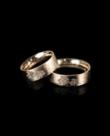 Šampaninio aukso vestuviniai žiedai "Medžiai"
