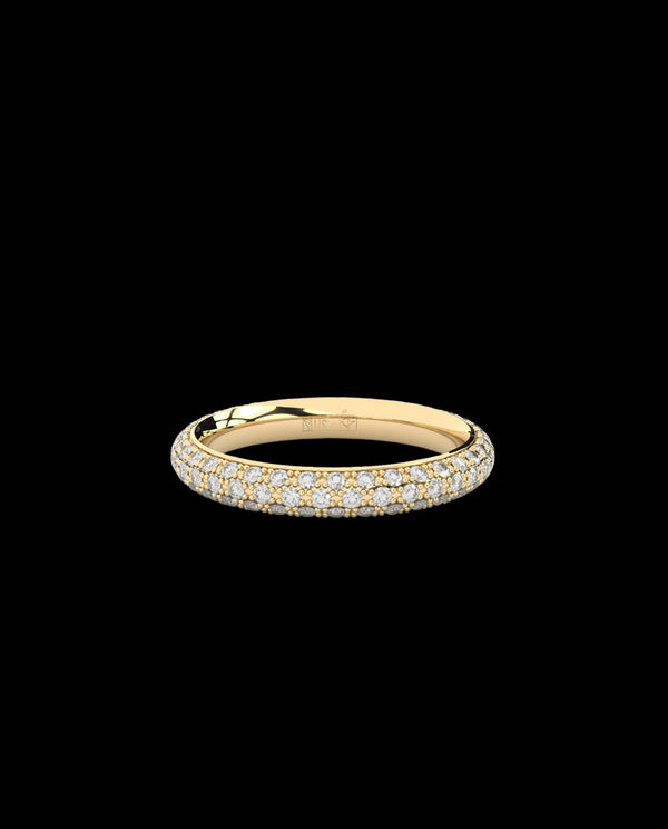 Auksinis žiedas su labaratorijoje augintais deimantais "Grace Pave Ring"