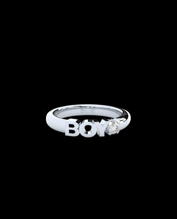 Auksinis žiedas su labaratorijoje augintu deimantu "Becoming Ring Boy"