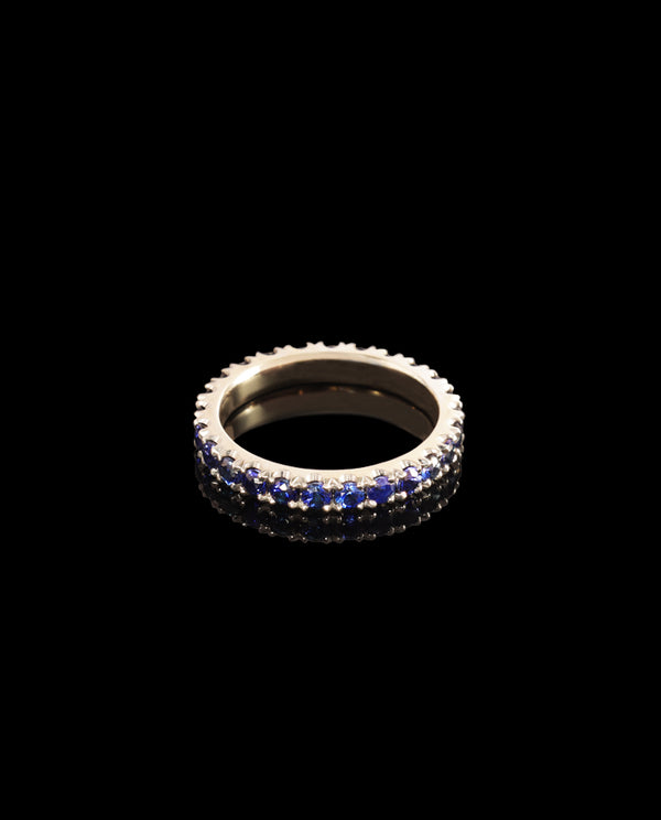 Auksinis žiedas su safyrais "Eternity"