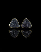Auksiniai auskarai su kvarco drūza "Rock&Roll"