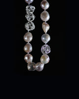 Sidabrinis kaklo papuošalas su perlais